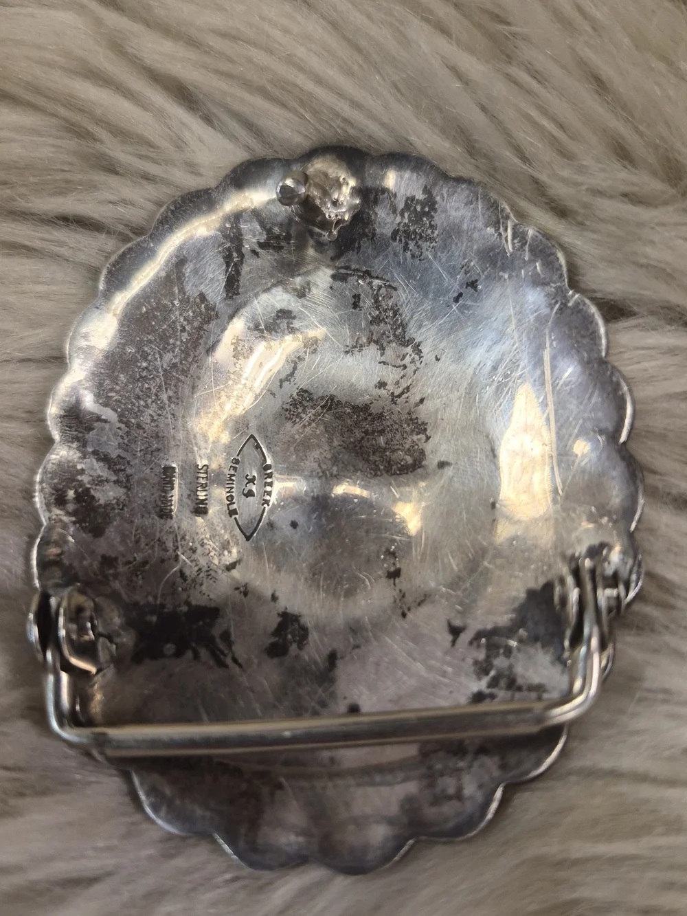 Vintage Sterling Silver Belt Buckle EUC Handmade